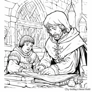 Authentic Medieval Merchant Coloring Pages 4