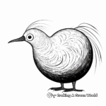 Authentic New Zealand Kiwi Bird Coloring Pages 1