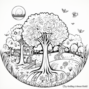 Autumn Equinox Coloring Pages for Children 2
