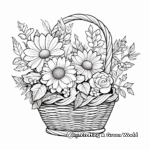 Autumn Flower Basket Coloring Sheets 1