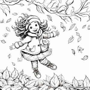 Autumn Leaves Falling: October Coloring Pages 1