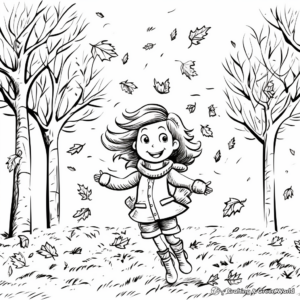 Autumn Leaves Falling: October Coloring Pages 2