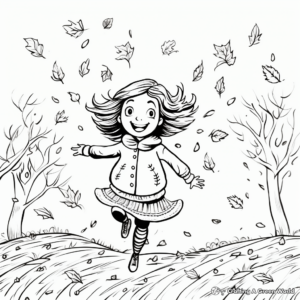 Autumn Leaves Falling: October Coloring Pages 3