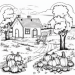 Autumn Winery Scene Coloring Pages for relaxation 2