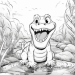 Awesome Alligator Surviving in Swamp Coloring Pages 3