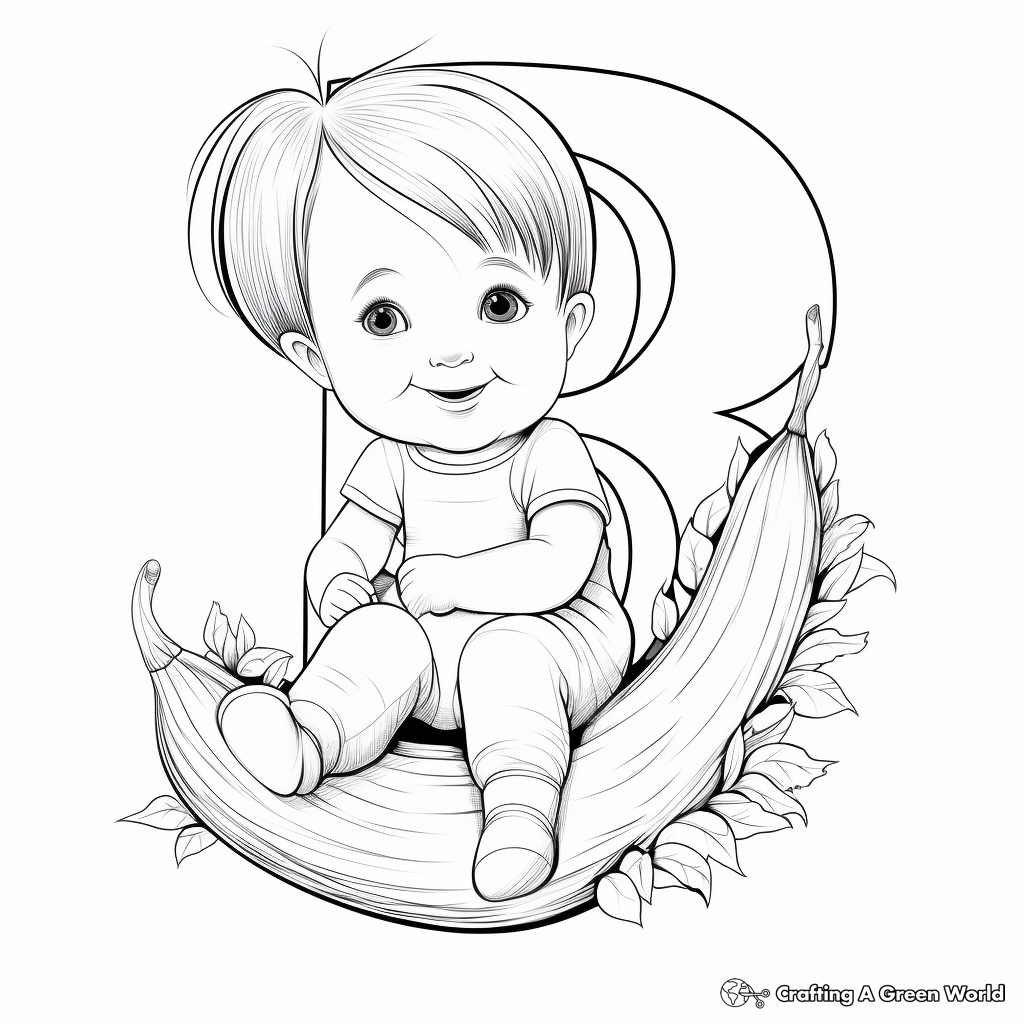 B is for Banana' and Baby Coloring Pages 3