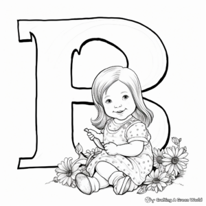 B is for Banana' and Baby Coloring Pages 4