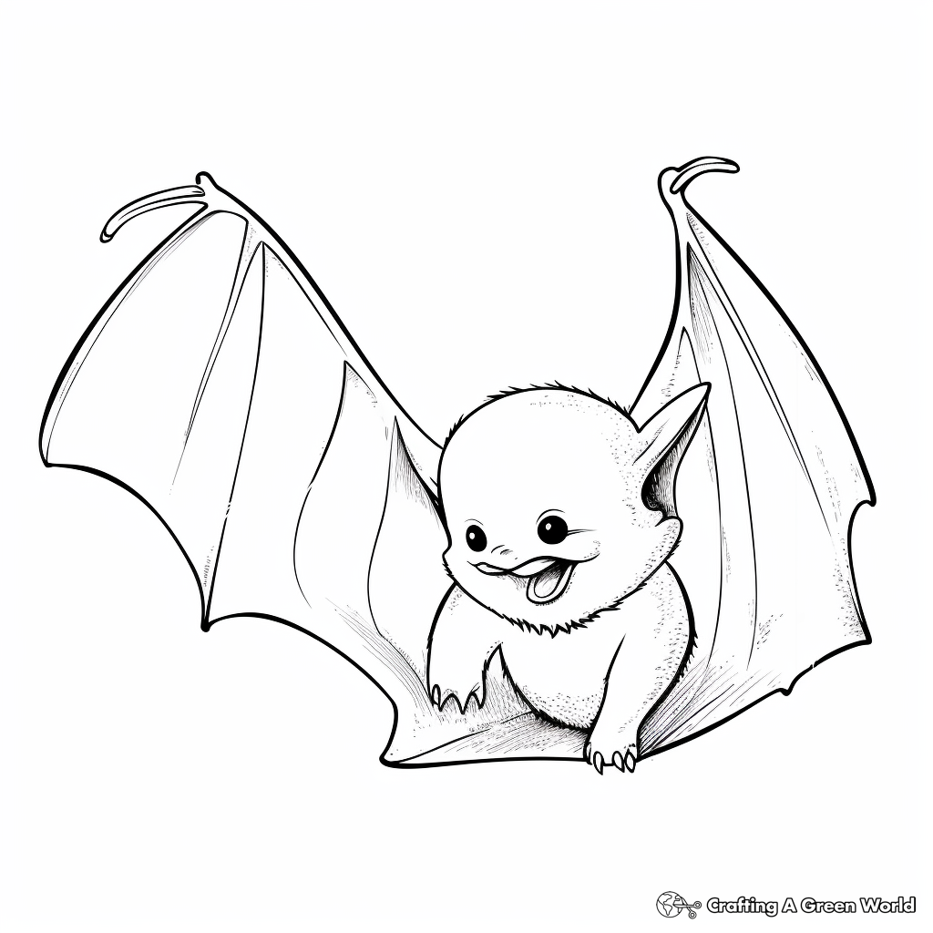 B is for Banana' and Bat Coloring Pages 2