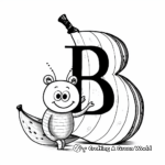 B is for Banana' and Butterfly Coloring Pages 1