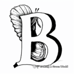 B is for Banana' and Butterfly Coloring Pages 2
