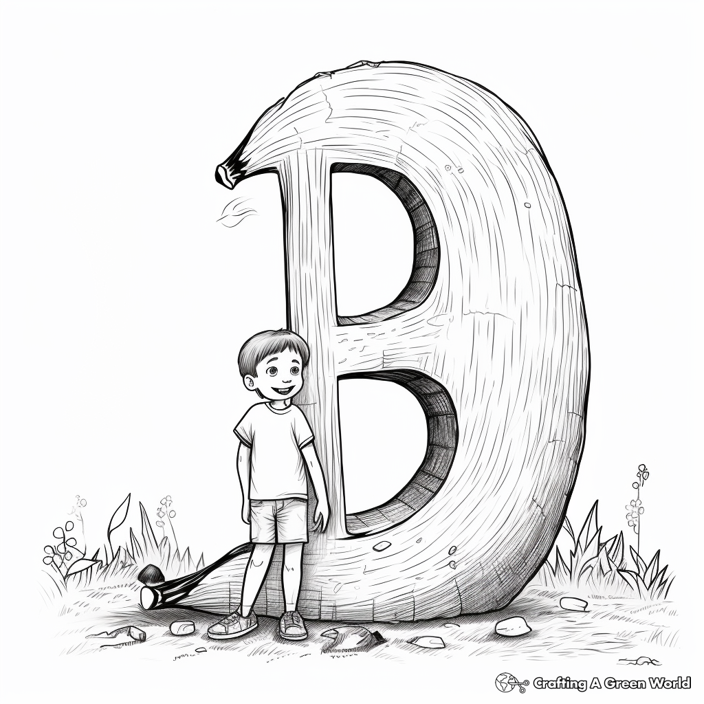 B is for Banana' Peel Slip Coloring Pages 1