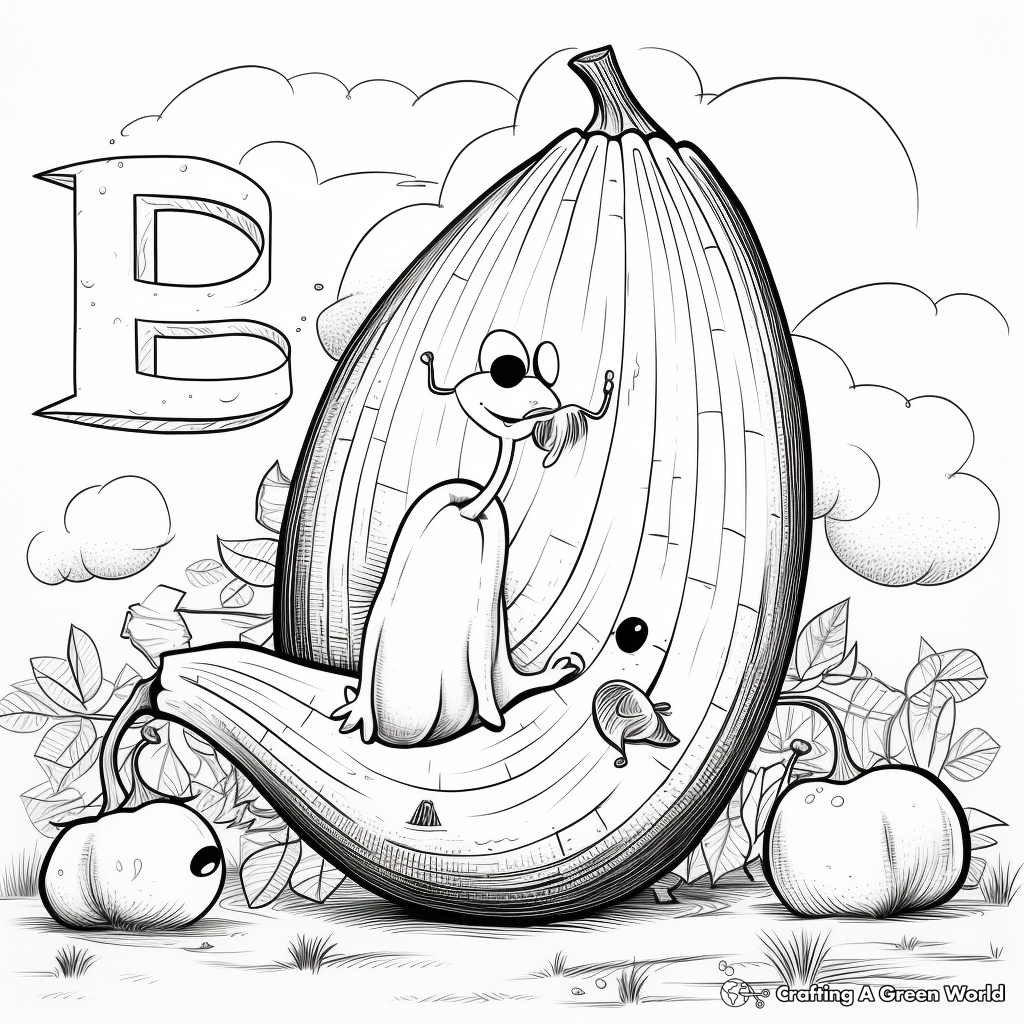 B is for Banana' Peel Slip Coloring Pages 2