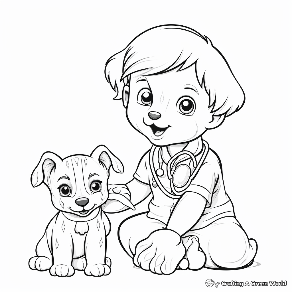 Baby Animal Veterinary Nursing Coloring Pages 1
