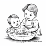 Páginas para colorear de bautizos de bebés 2
