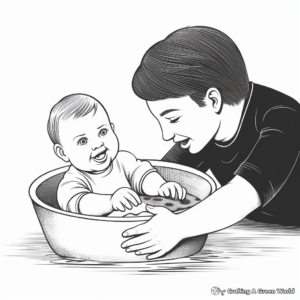 Baby Baptism Coloring Pages 4