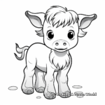 Baby Buffalo Coloring Pages for Kids 1