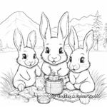 Baby Bunny Family Picnic Coloring pages 3