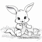 Baby Bunny Family Picnic Coloring pages 4