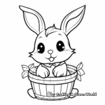 Baby Bunny in a Basket: Spring-themed Coloring Pages 4