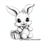 Baby Bunny with Christmas Present Coloring Pages 3