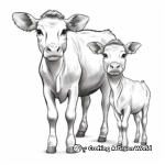 Baby Cow Family Coloring Pages: Mama, Papa, and Calf 2
