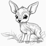 Baby Deer Eating Leaves Printable Coloring Pages 2