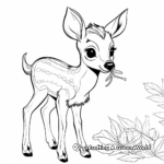 Baby Deer Eating Leaves Printable Coloring Pages 4