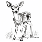 Baby Deer Fawn Coloring Pages 1