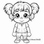 Baby Girl Monkey wearing Clothes Coloring Pages 4