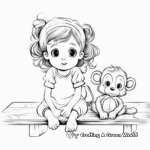 Baby Girl Zoo Monkey Coloring Pages 2