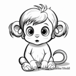 Baby Girl Zoo Monkey Coloring Pages 4