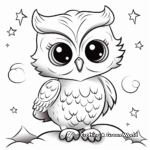 Baby Owl Night-Time Coloring Pages 1
