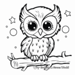 Baby Owl Night-Time Coloring Pages 3
