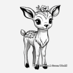 Baby Reindeer Playing with Christmas Ornaments Coloring Sheets 4