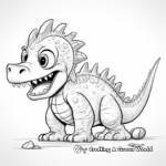 Baby Spinosaurus and Baby T-Rex Cute Coloring Pages 3