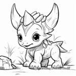Baby Triceratops Arrival: A Cute Coloring Page 1