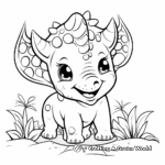Baby Triceratops Arrival: A Cute Coloring Page 3