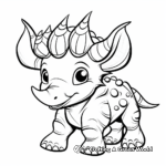 Baby Triceratops Arrival: A Cute Coloring Page 4