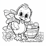 Baby Turkey With Thanksgiving Cornucopia Coloring Page 2