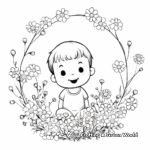 Baby's Breath Flower Wreath Coloring Pages 1