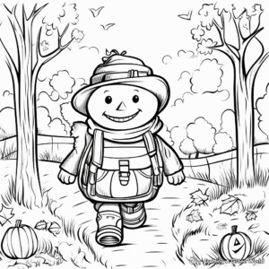 Back to School in Fall Coloring Pages 2