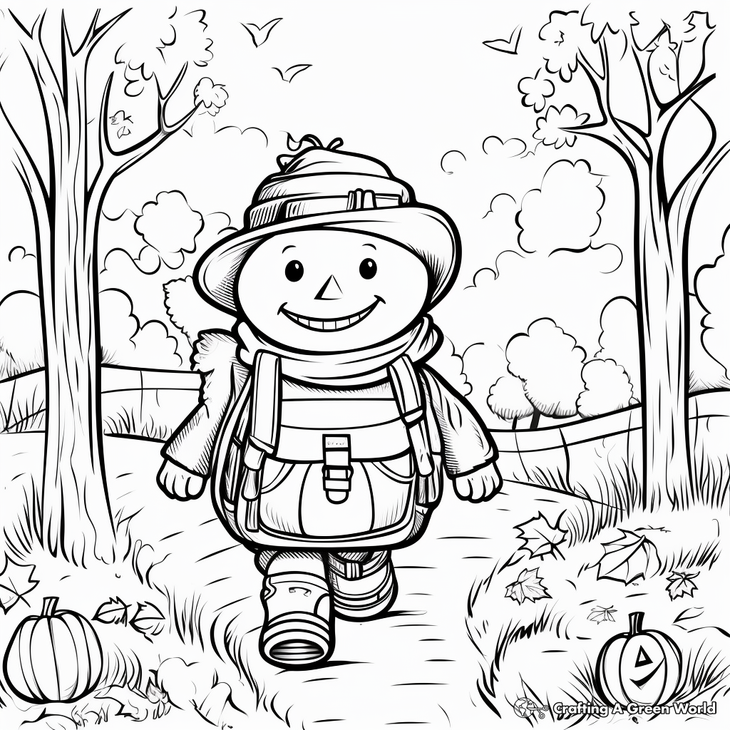 Back to School in Fall Coloring Pages 2