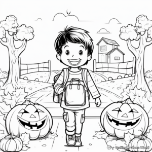 Back to School in Fall Coloring Pages 3
