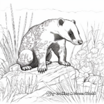Badger in the Wild: Nature-Scene Coloring Pages 2