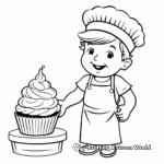 Baker's Delight: Piping Bag and Cupcake Coloring Pages 2