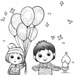 Balloons and Fireworks: New Year Celebration Coloring Pages 1