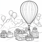 Balloons and Presents: Birthday-Scene Coloring Pages 1