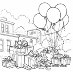 Balloons and Presents: Birthday-Scene Coloring Pages 3