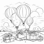 Balloons and Presents: Birthday-Scene Coloring Pages 4