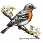 Baltimore Oriole and Orange Tree Coloring Page 1